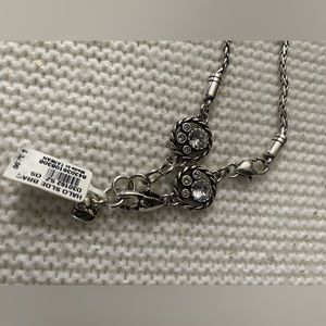 BRIGHTON Halo Slide Silver Swarovski Charm bracelet Dog Paws pet paw print